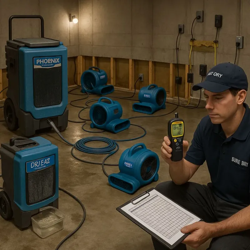 Structural Drying and Dehumidification process in Becker, MN